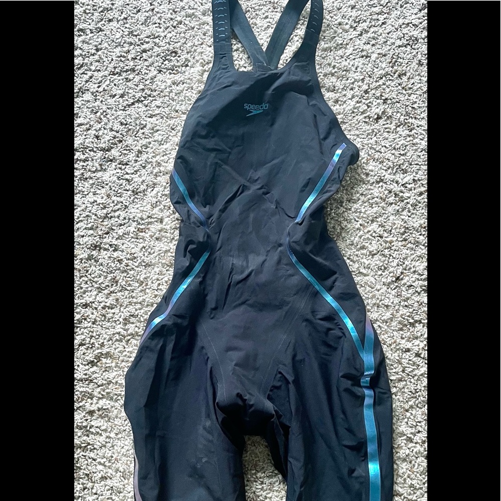 Speedo Women's Fastskin LZR Open Back Kneeskin Tech Suit Swimsuit -23